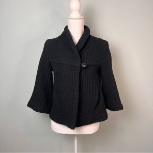 Free People Black Lambswool Cropped Jacket